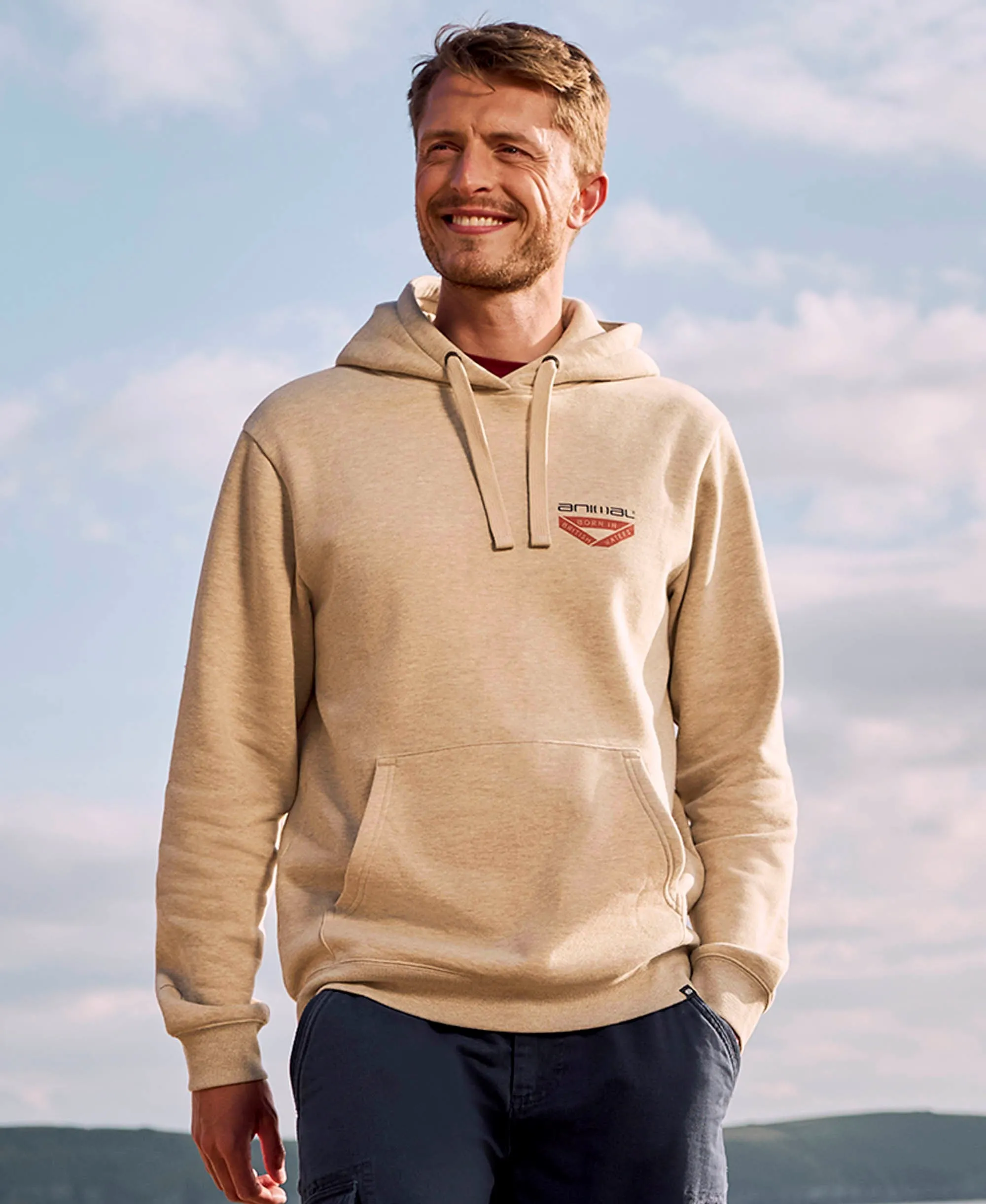 River Mens Hoodie - Beige sold by Animal product image thumbnail 5