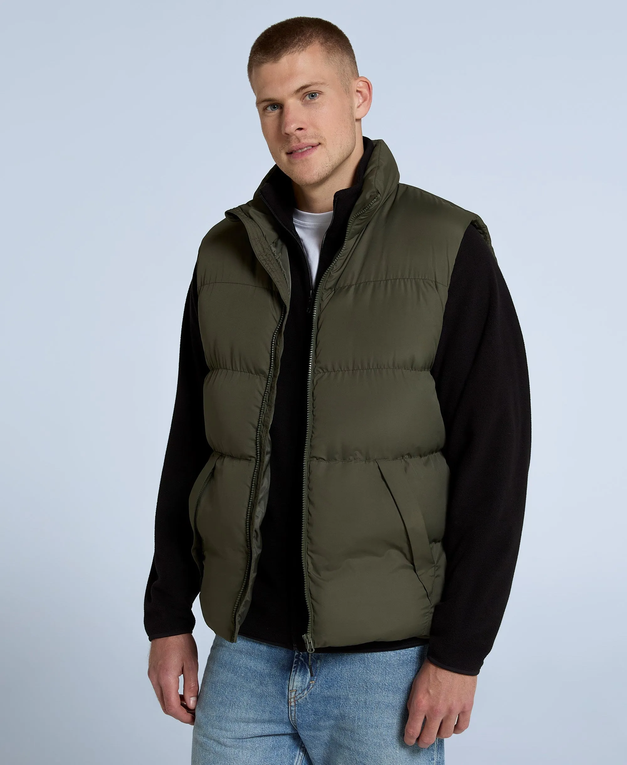 Haworth Mens Padded Gilet - Dark Khaki sold by Animal