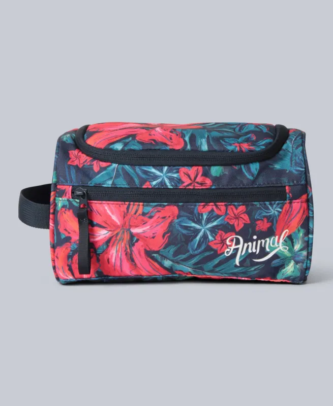 Recycled Printed Wash Bag - Fiery Coral sold by Animal