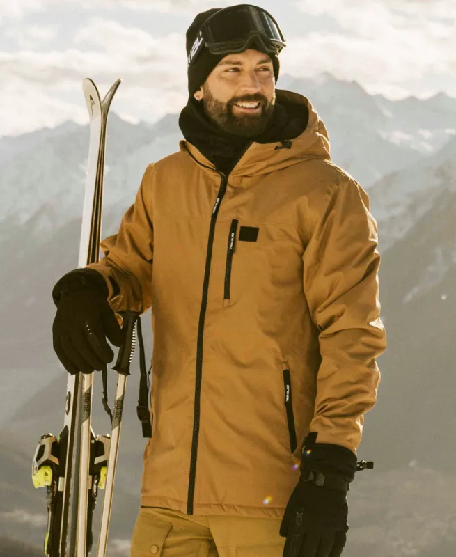 Laxx Mens Logo Snow Jacket - Tan sold by Animal