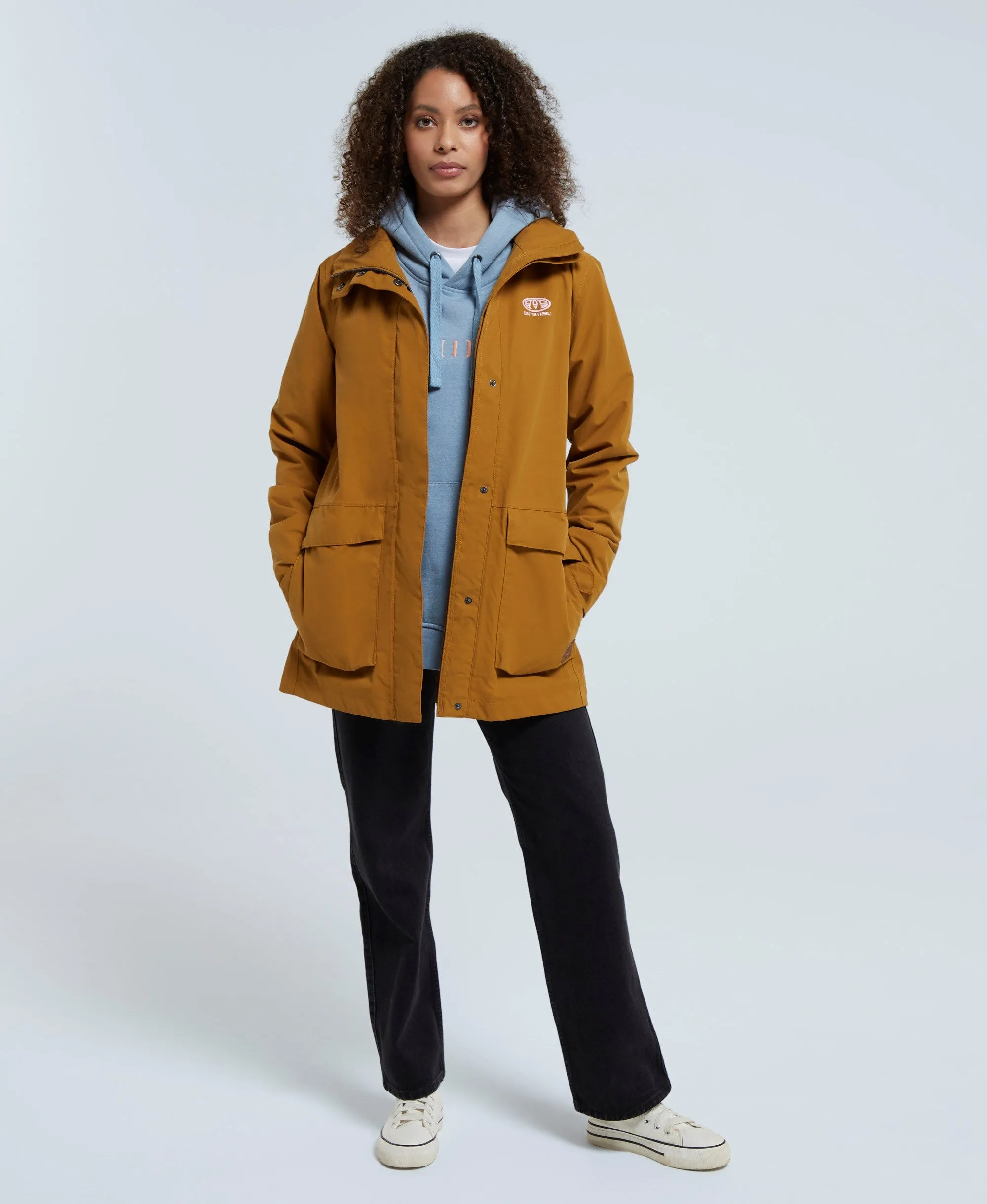 Margate Womens Recycled Waterproof Jacket - Mustard sold by Animal product image thumbnail 3
