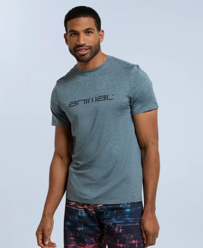 Latero Mens Logo Swim Tee - Pale Blue sold by Animal