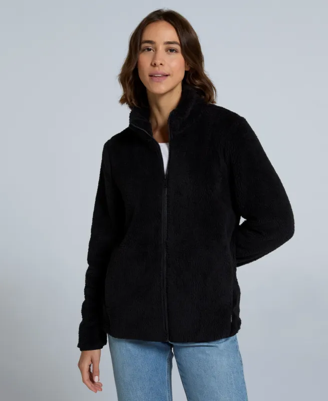 Teddy Womens Fleece Jacket - Jet Black sold by Animal