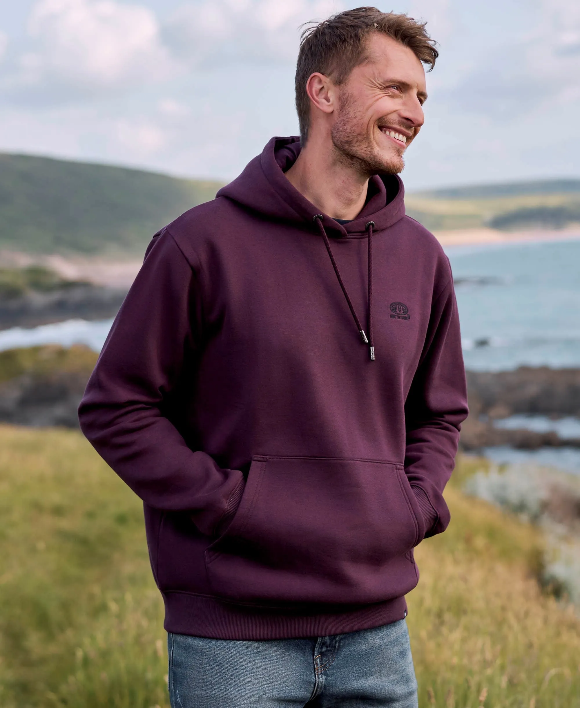 Nick Mens Heavyweight Hoodie - Burgundy sold by Animal