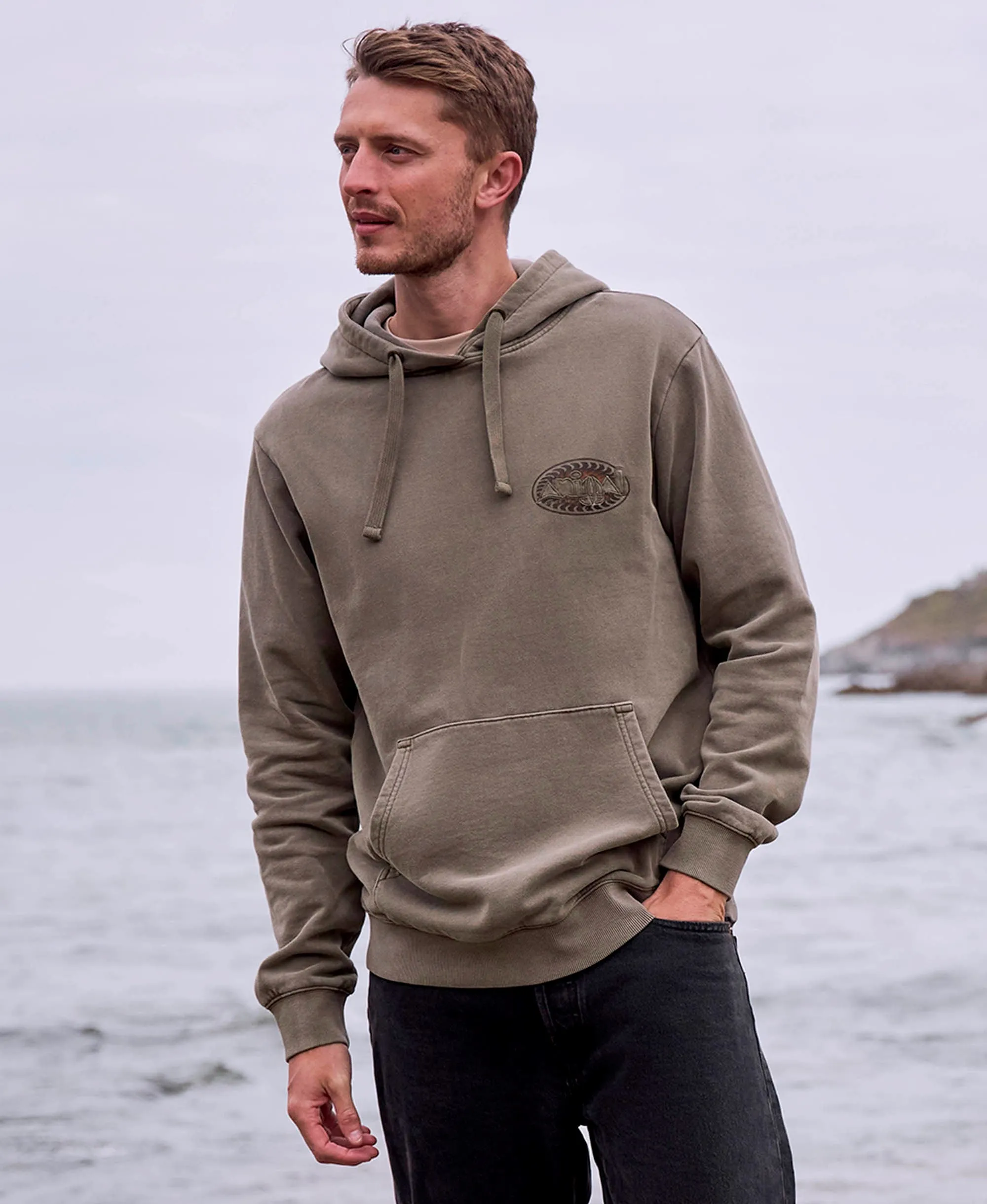 River Mens Hoodie - Khaki sold by Animal