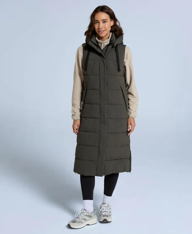 Comfort Zone Womens Longline Gilet - Dark Khaki sold by Animal