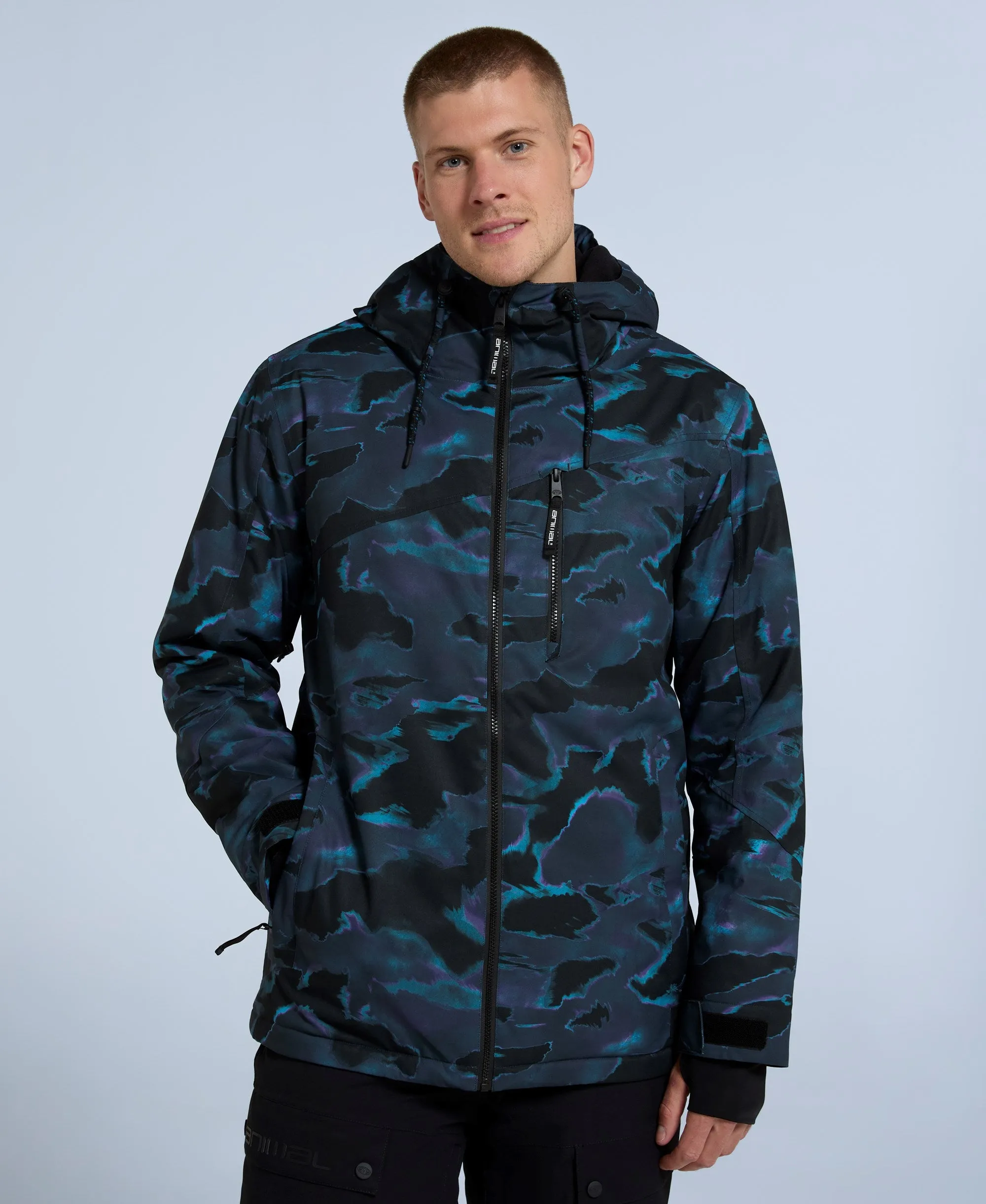 Laxx Mens Printed Snow Jacket - Charcoal sold by Animal