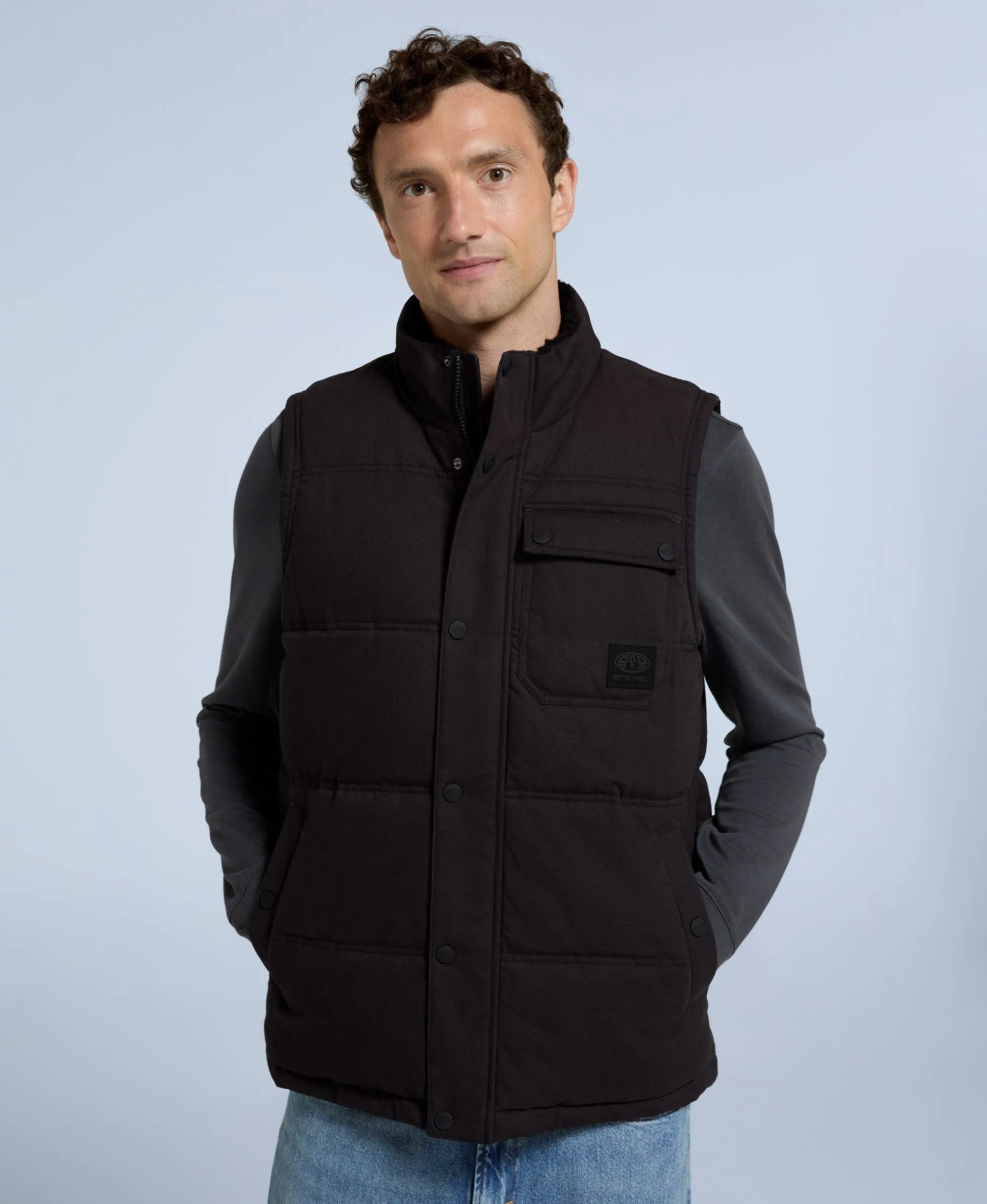 Fistral Mens Cotton Padded Borg Lined Gilet - Black sold by Animal product image thumbnail 2