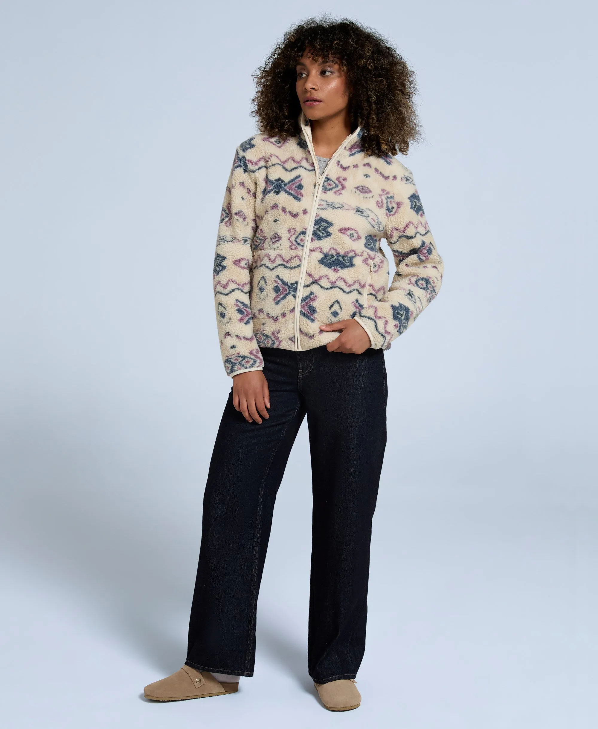 Hennie Women's Printed Borg Jacket - Off White sold by Animal product image thumbnail 3