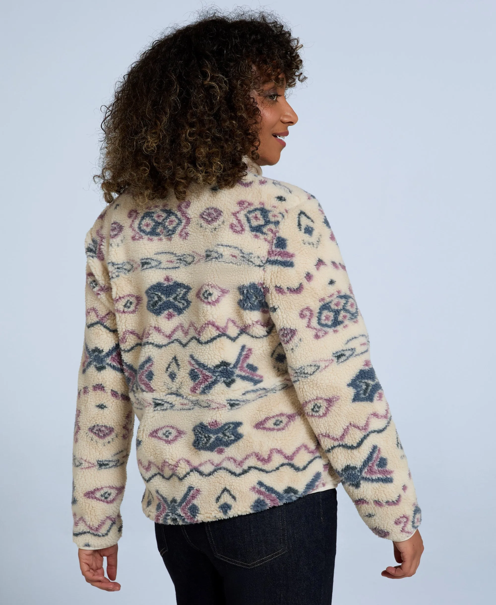 Hennie Women's Printed Borg Jacket - Off White sold by Animal product image thumbnail 4