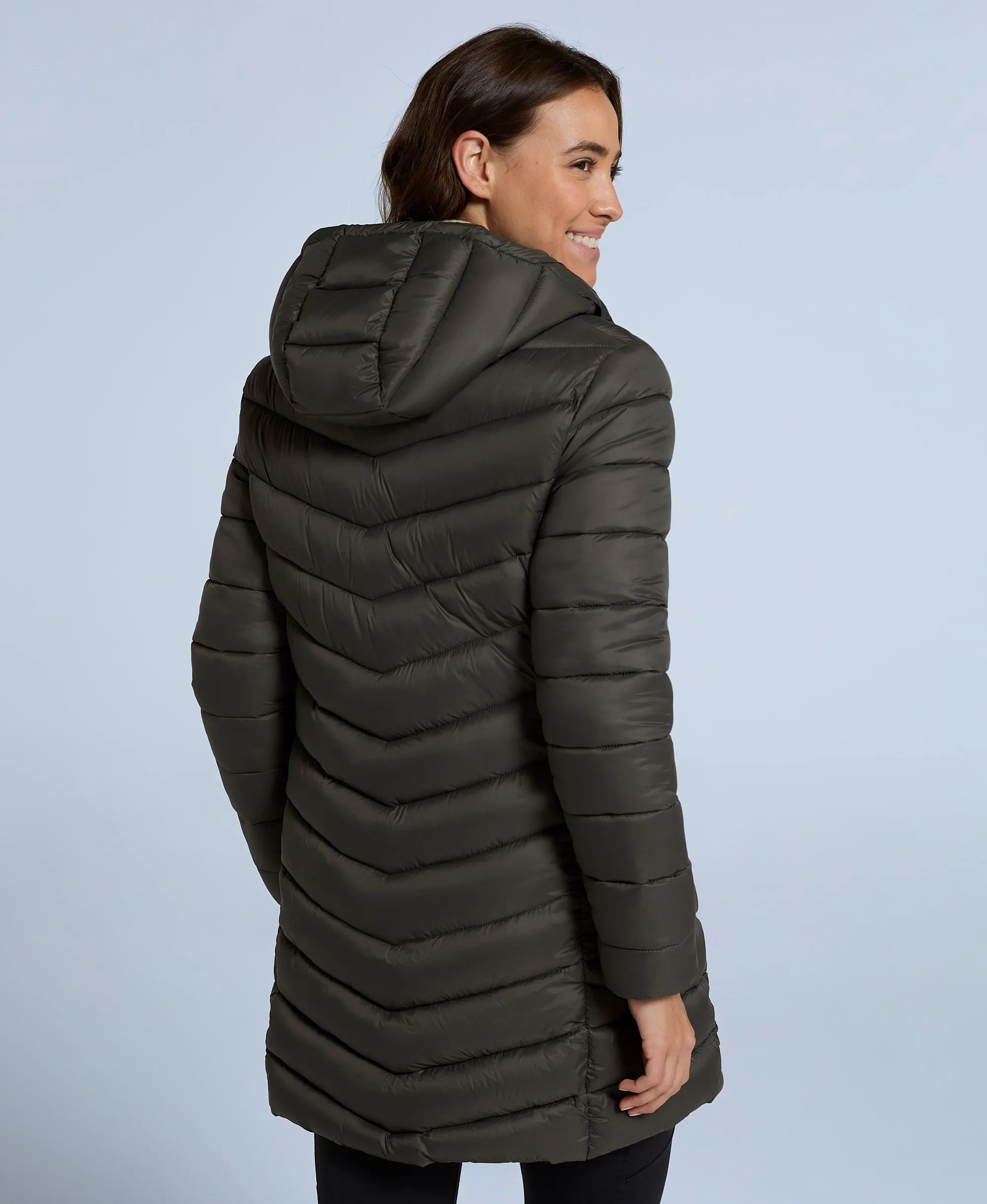 Frankie Womens Longline Padded Jacket - Dark Khaki sold by Animal product image thumbnail 4