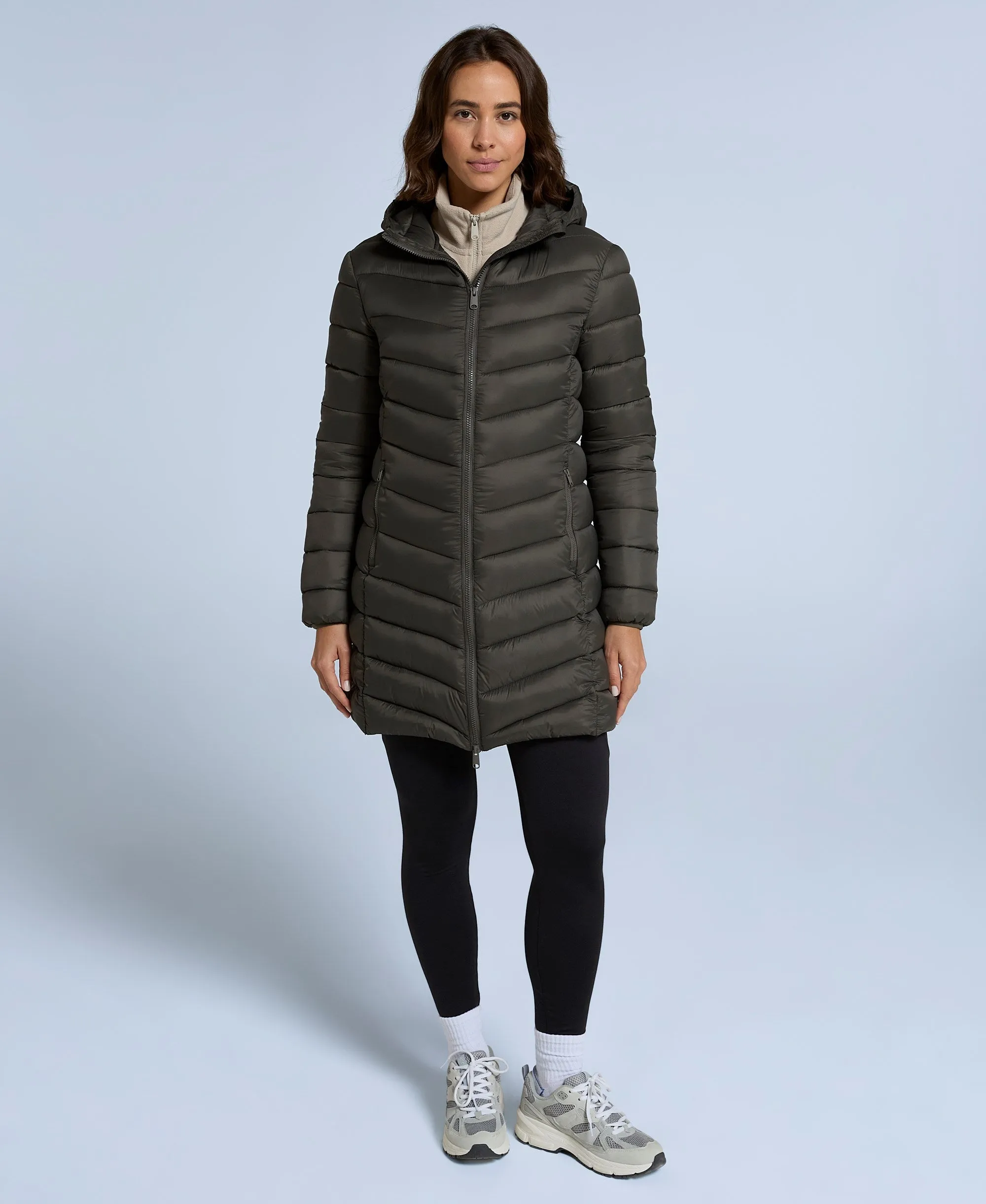 Frankie Womens Longline Padded Jacket - Dark Khaki sold by Animal product image thumbnail 2