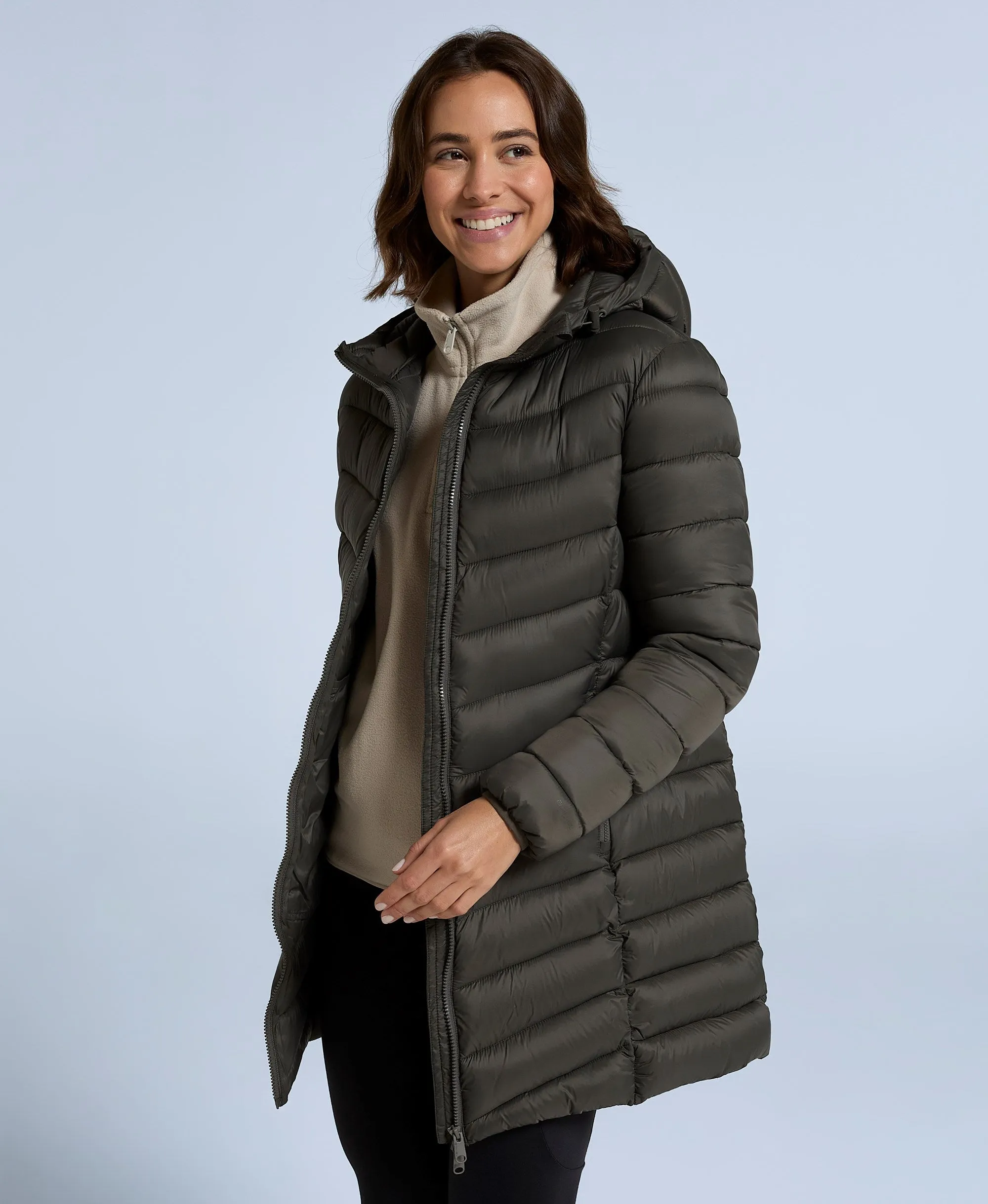 Frankie Womens Longline Padded Jacket - Dark Khaki sold by Animal product image thumbnail 3