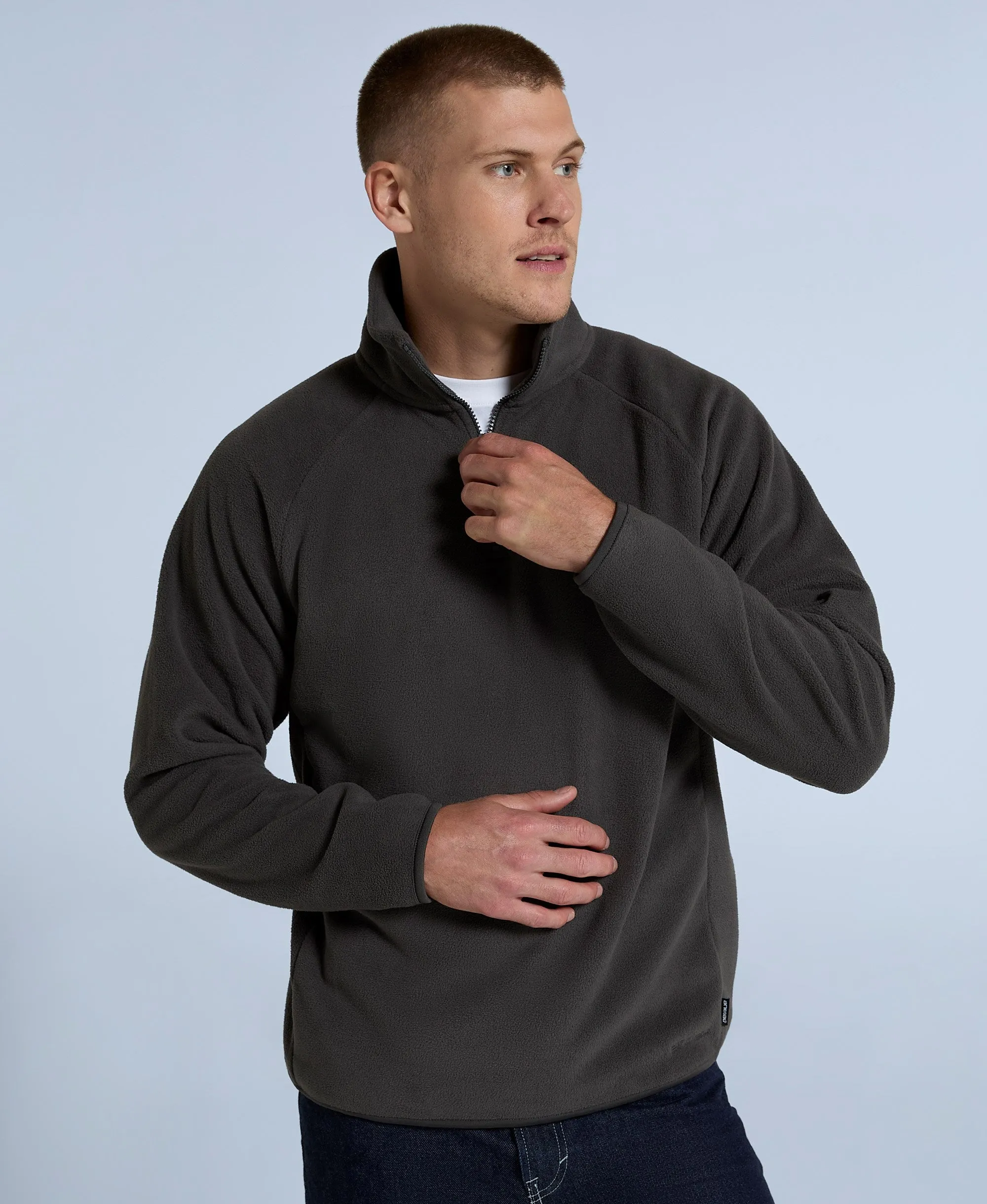 Stockholm Mens Half-Zip Fleece - Dark Grey sold by Animal