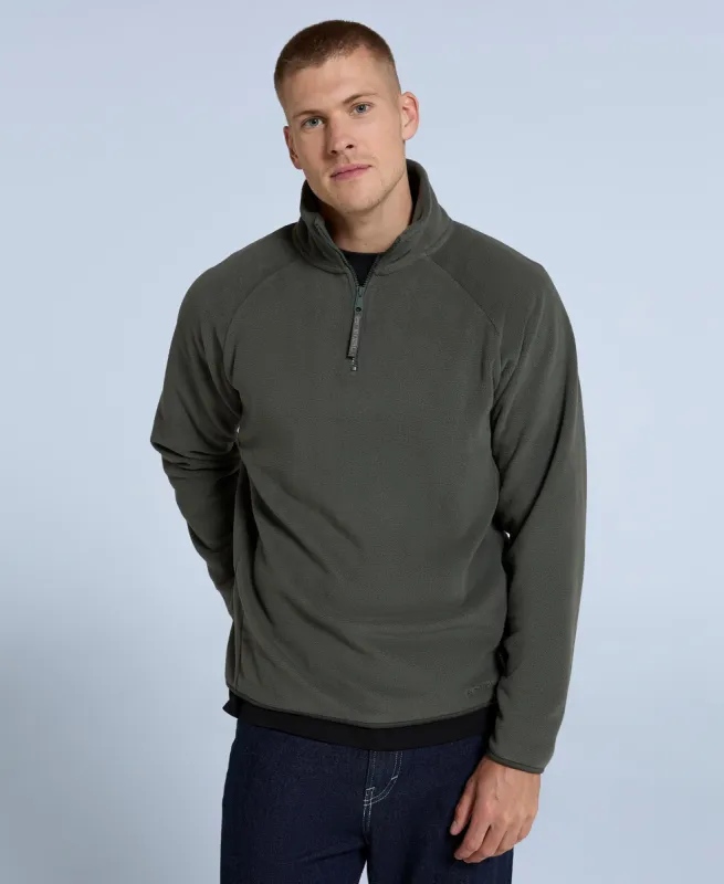 Stockholm Mens Half-Zip Fleece - Dark Khaki sold by Animal