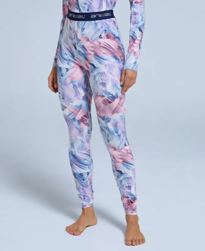 Piste Printed Womens Base Layer Leggings - Light Pink sold by Animal