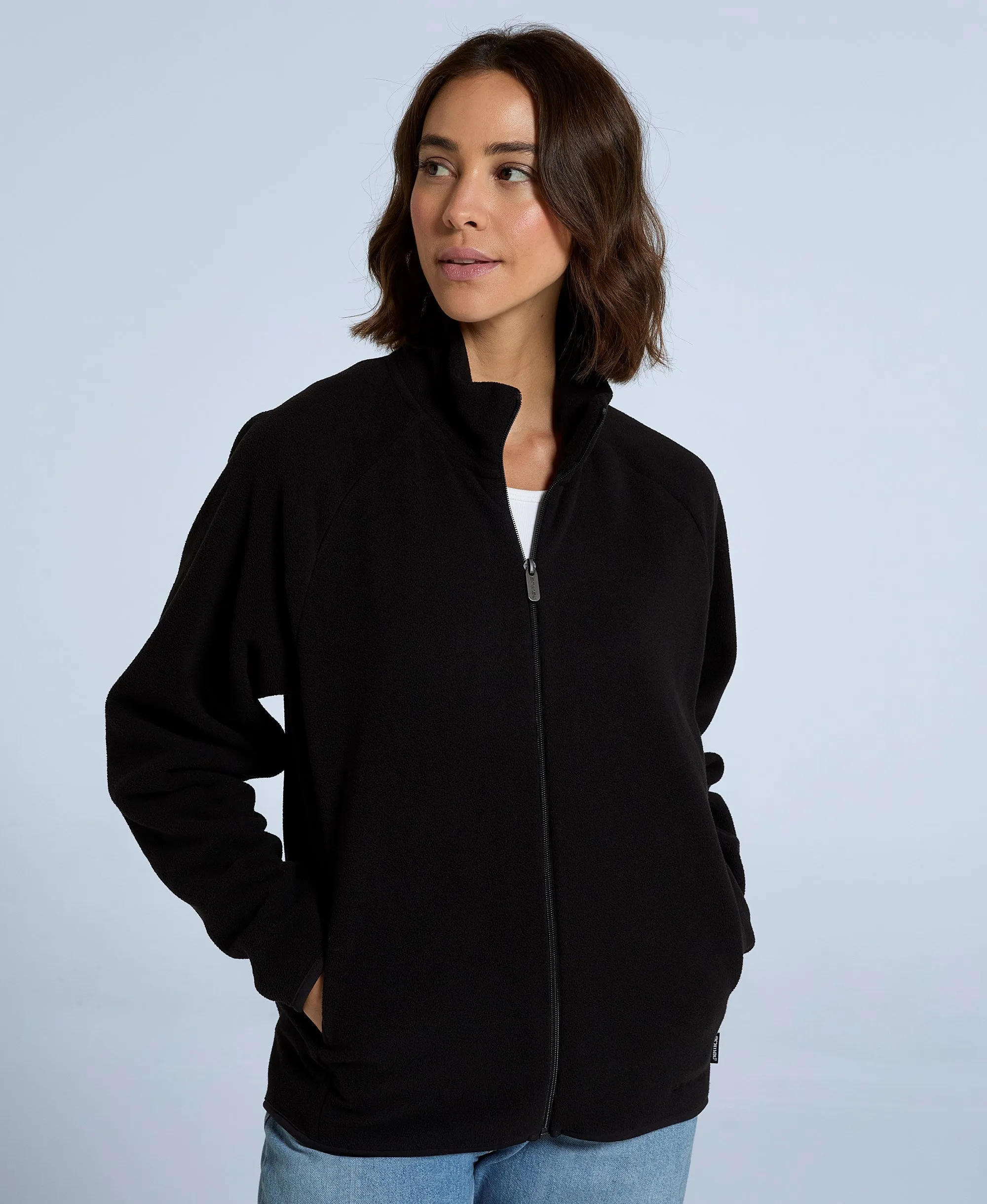 Stockholm Womens Full-Zip Fleece - Jet Black sold by Animal