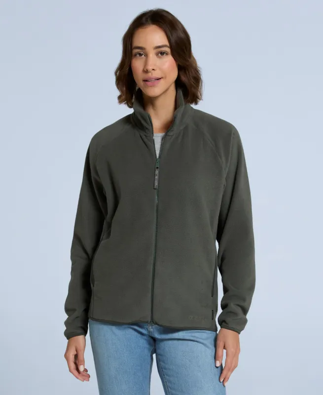 Stockholm Womens Full-Zip Fleece - Dark Khaki sold by Animal