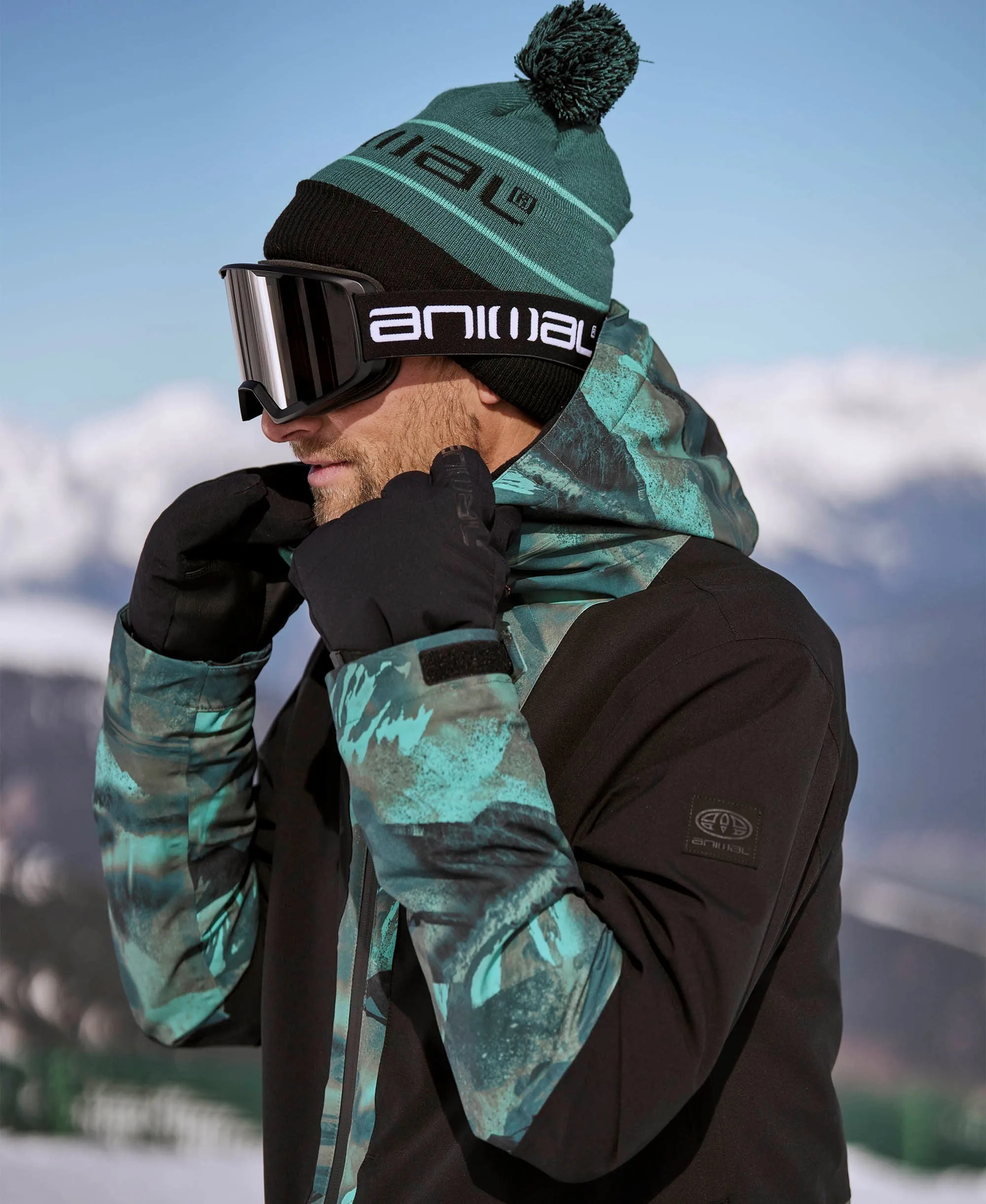 Dylan Ski Pom Beanie - Green sold by Animal