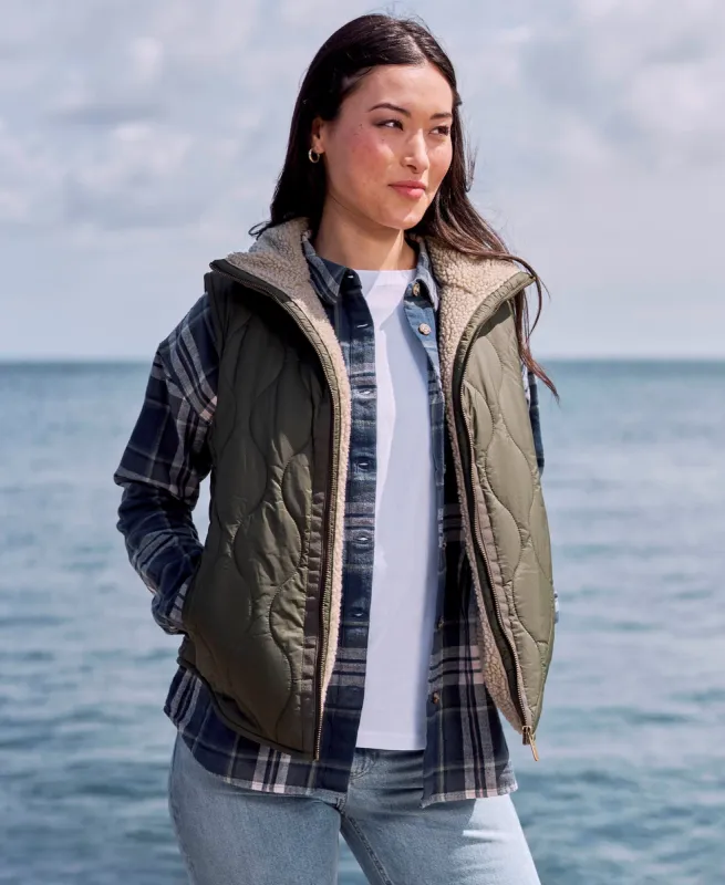Hayle Womens Borg-Lined Gilet - Khaki sold by Animal