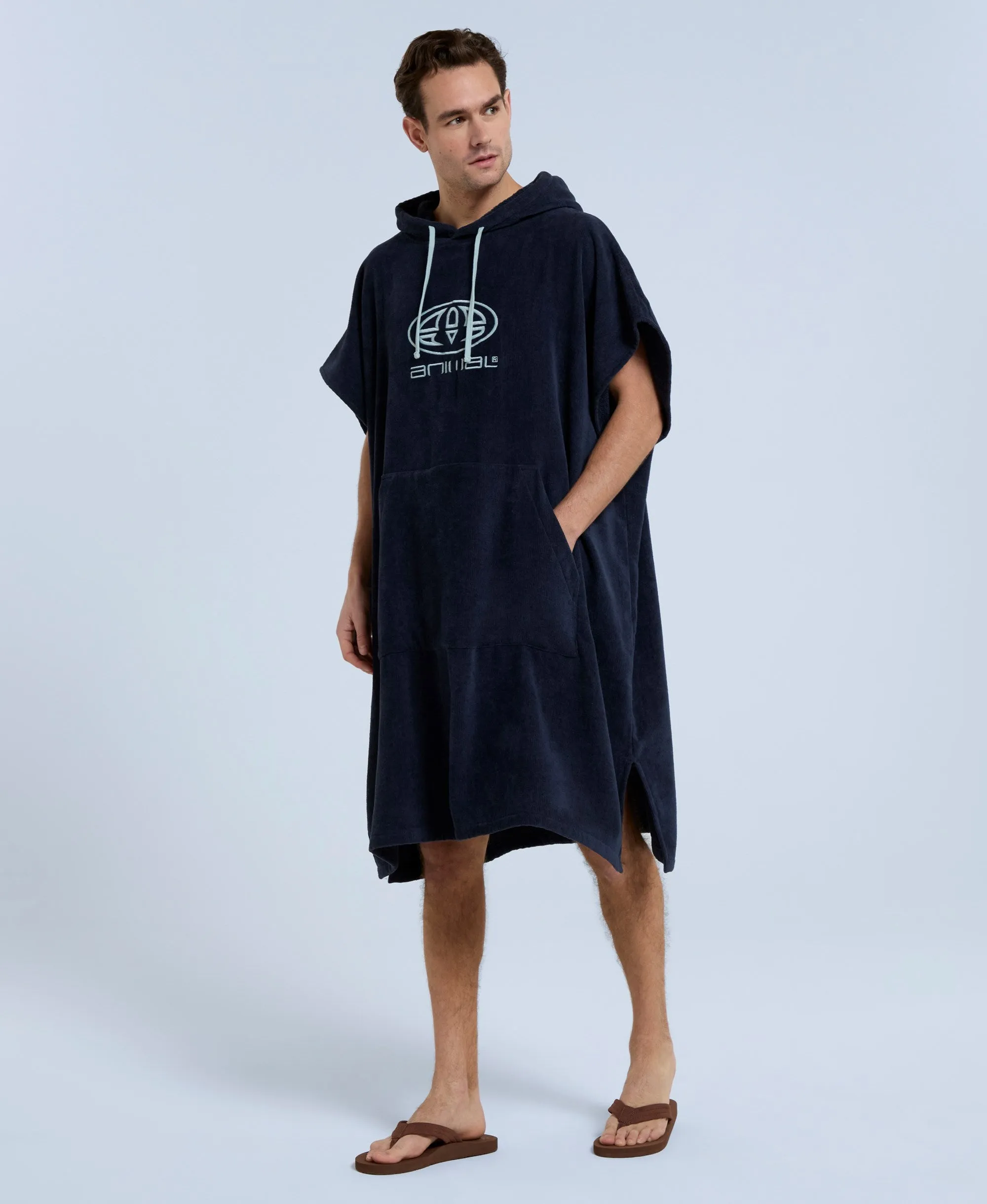 Jacob Mens Towelling Poncho - Dark Blue sold by Animal product image thumbnail 2