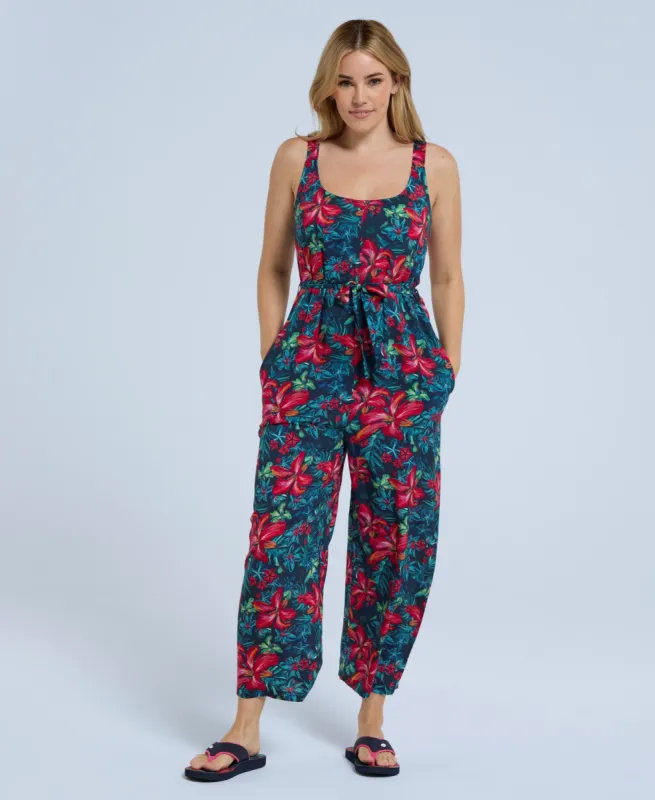 Flora Womens Capri Jumpsuit - Red sold by Animal