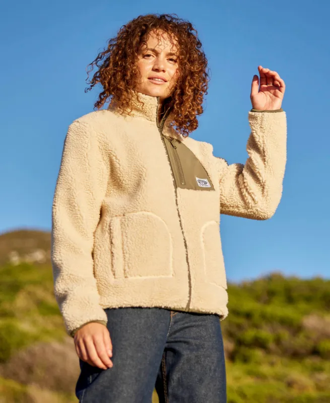 Hennie Womens Borg Jacket - Off White sold by Animal