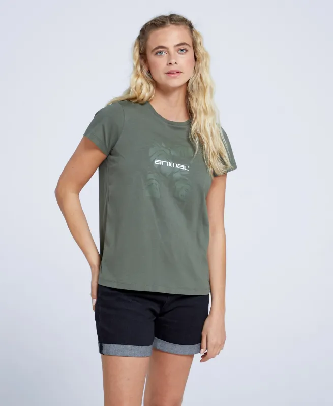 Marina Womens Palm T-Shirt - Khaki sold by Animal