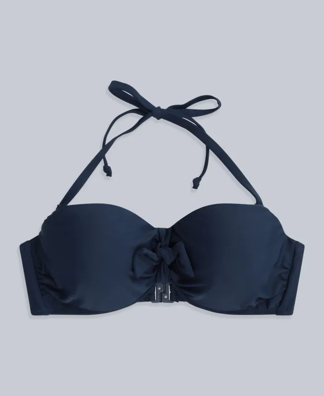Docks Womens Printed Tie Front Bikini Top - Dark Blue sold by Animal