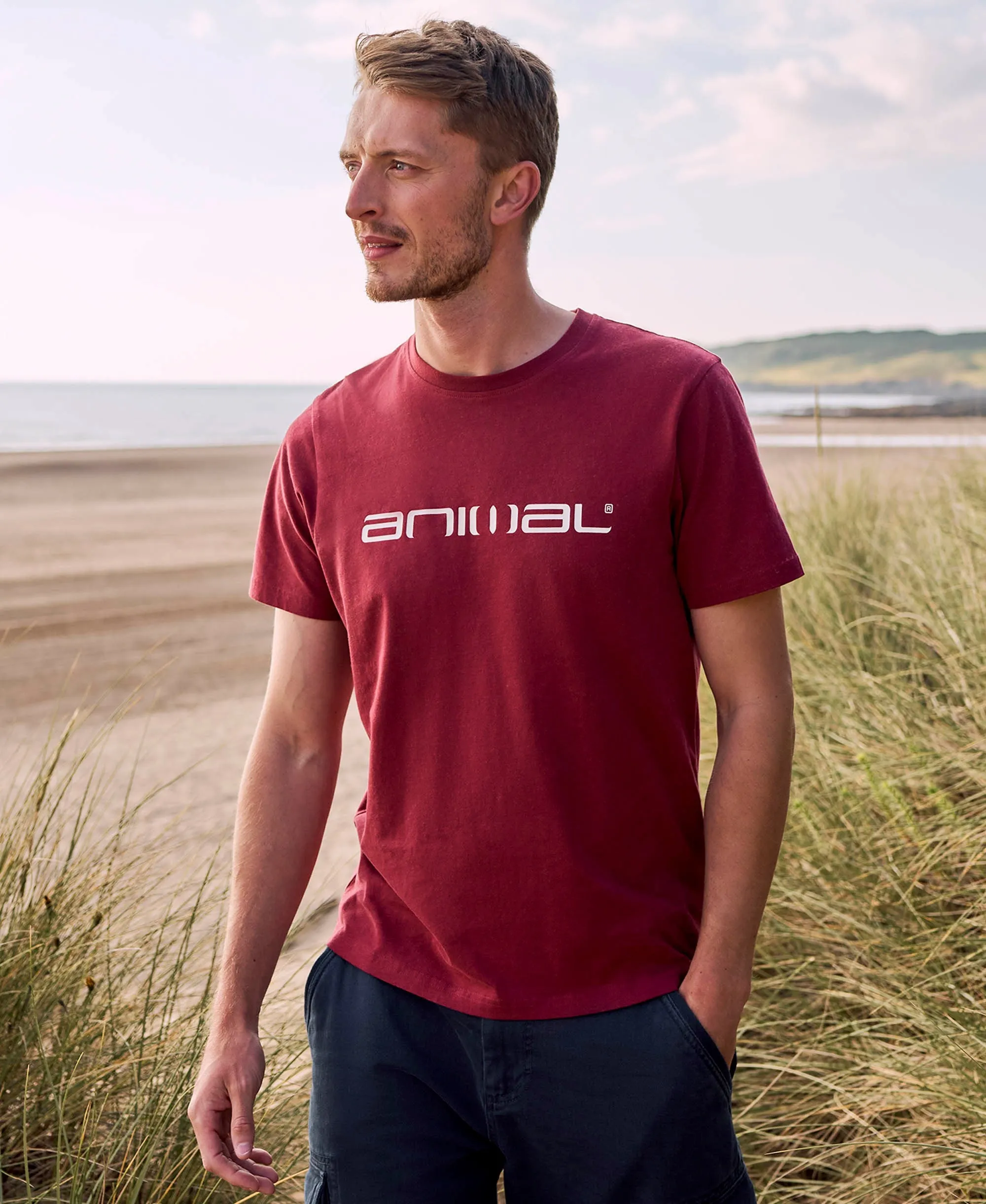 Classico Mens T-Shirt - Burgundy sold by Animal