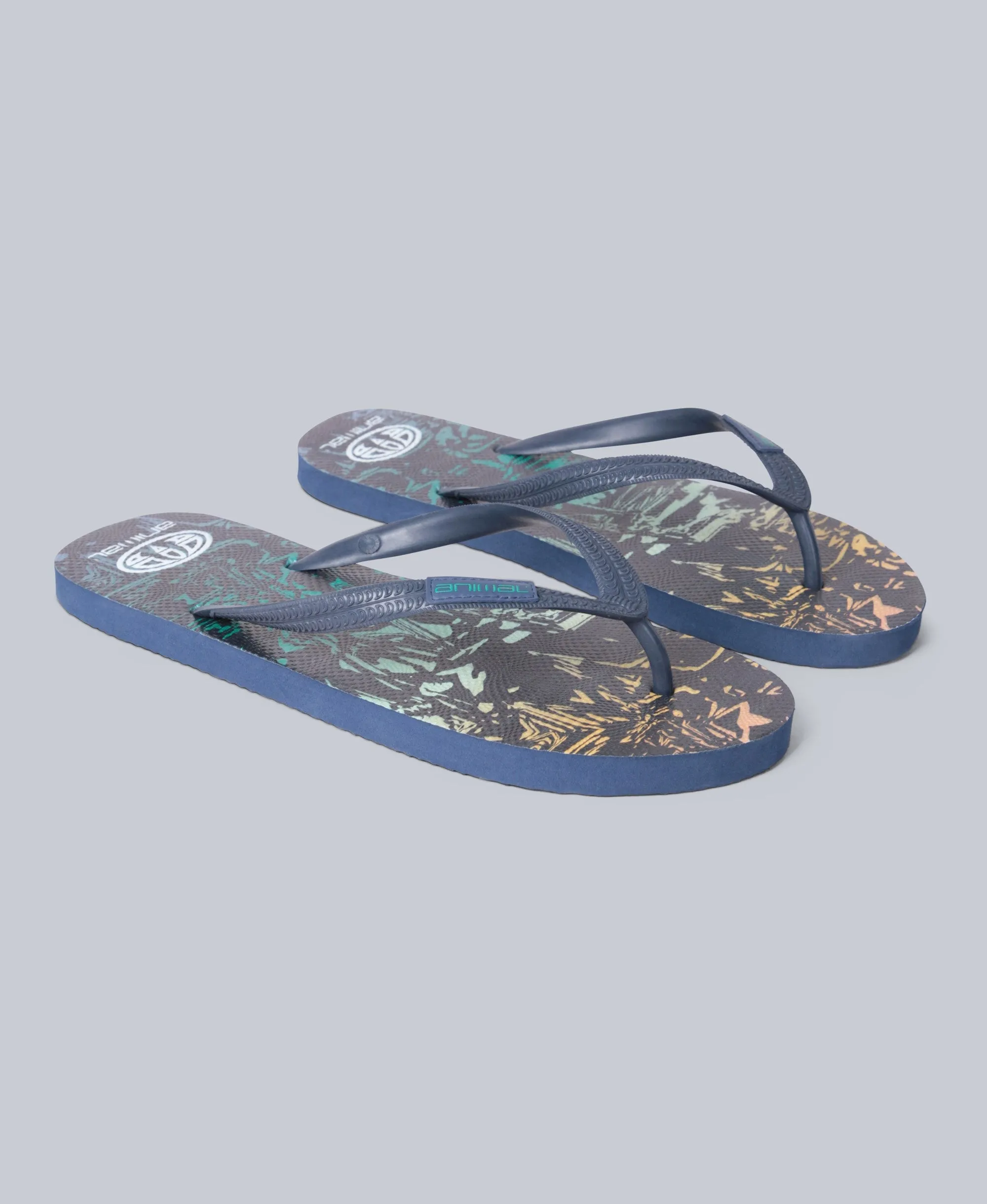 Oceana Mens Printed Flip Flops - Dark Grey sold by Animal