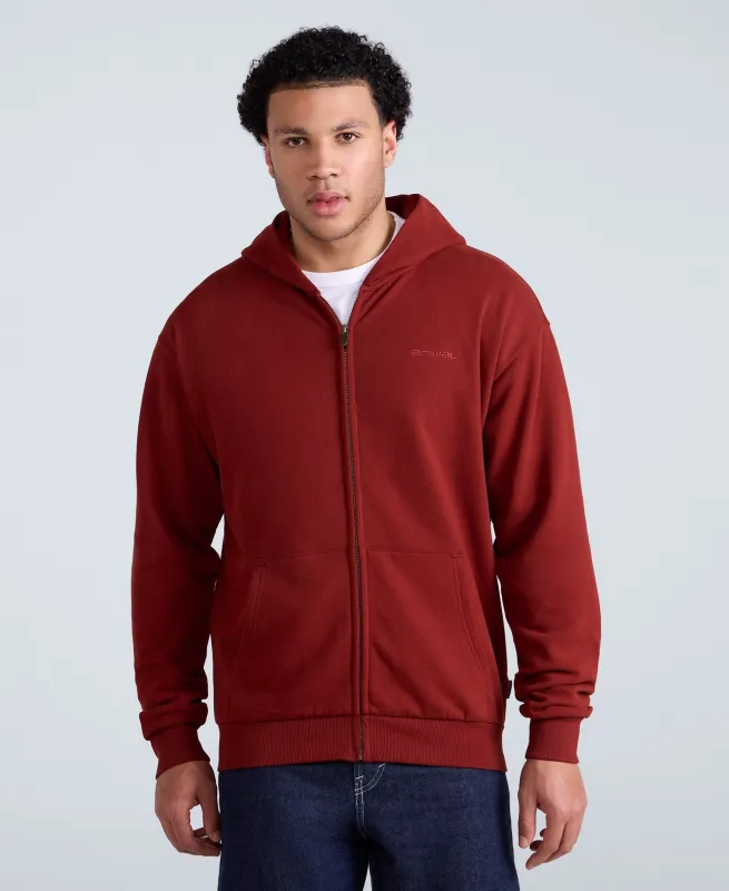 Icon Mens Logo Zip Through Hoodie - Dark Red sold by Animal