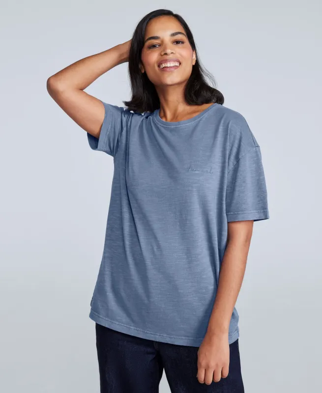 Leena Womens Boxy T-Shirt - Blue made by Animal