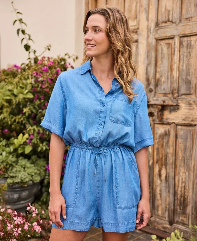 Olivia Womens Playsuit - Light Blue sold by Animal