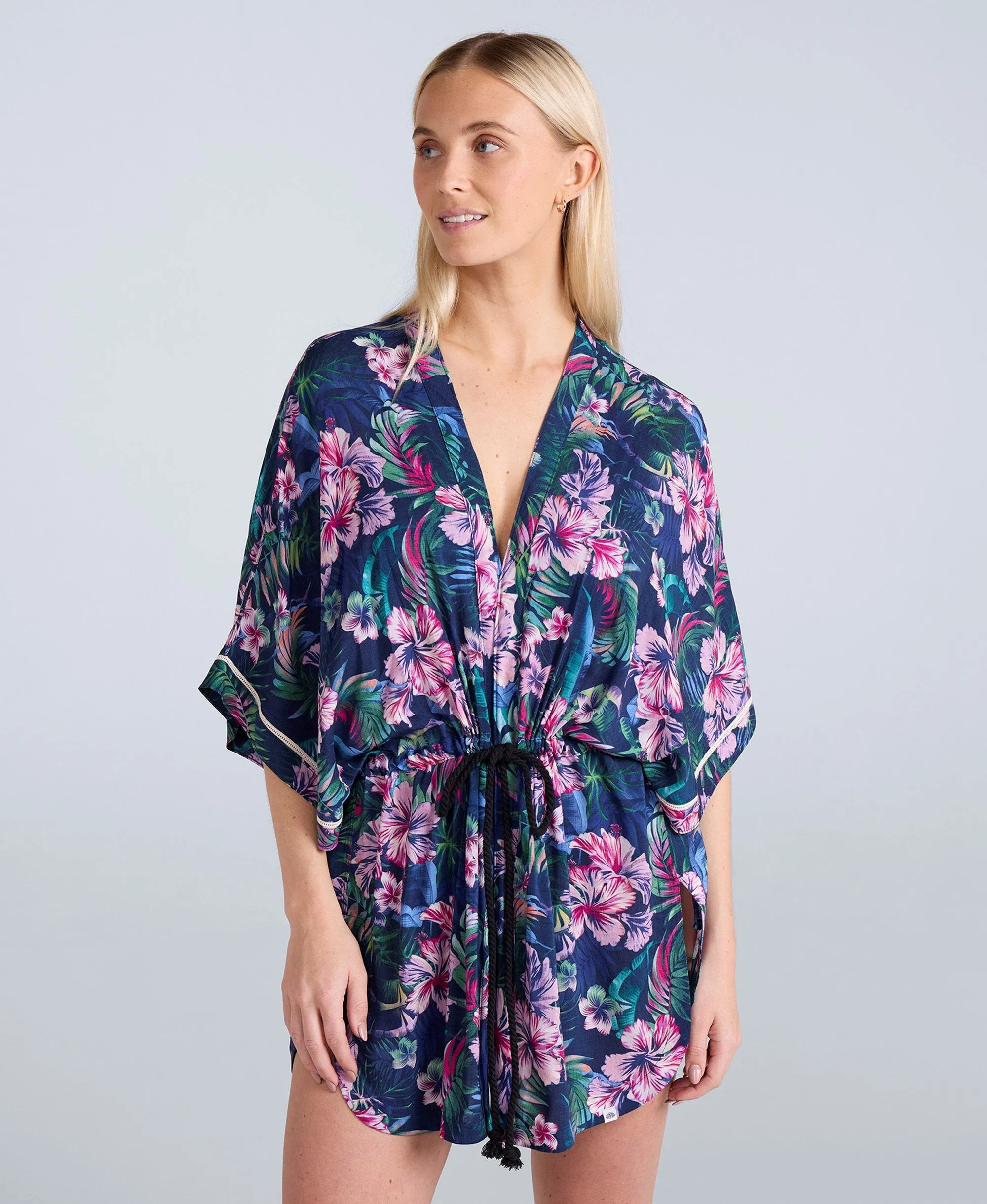 Kym Womens EcoVero Kimono Top - Dark Blue sold by Animal