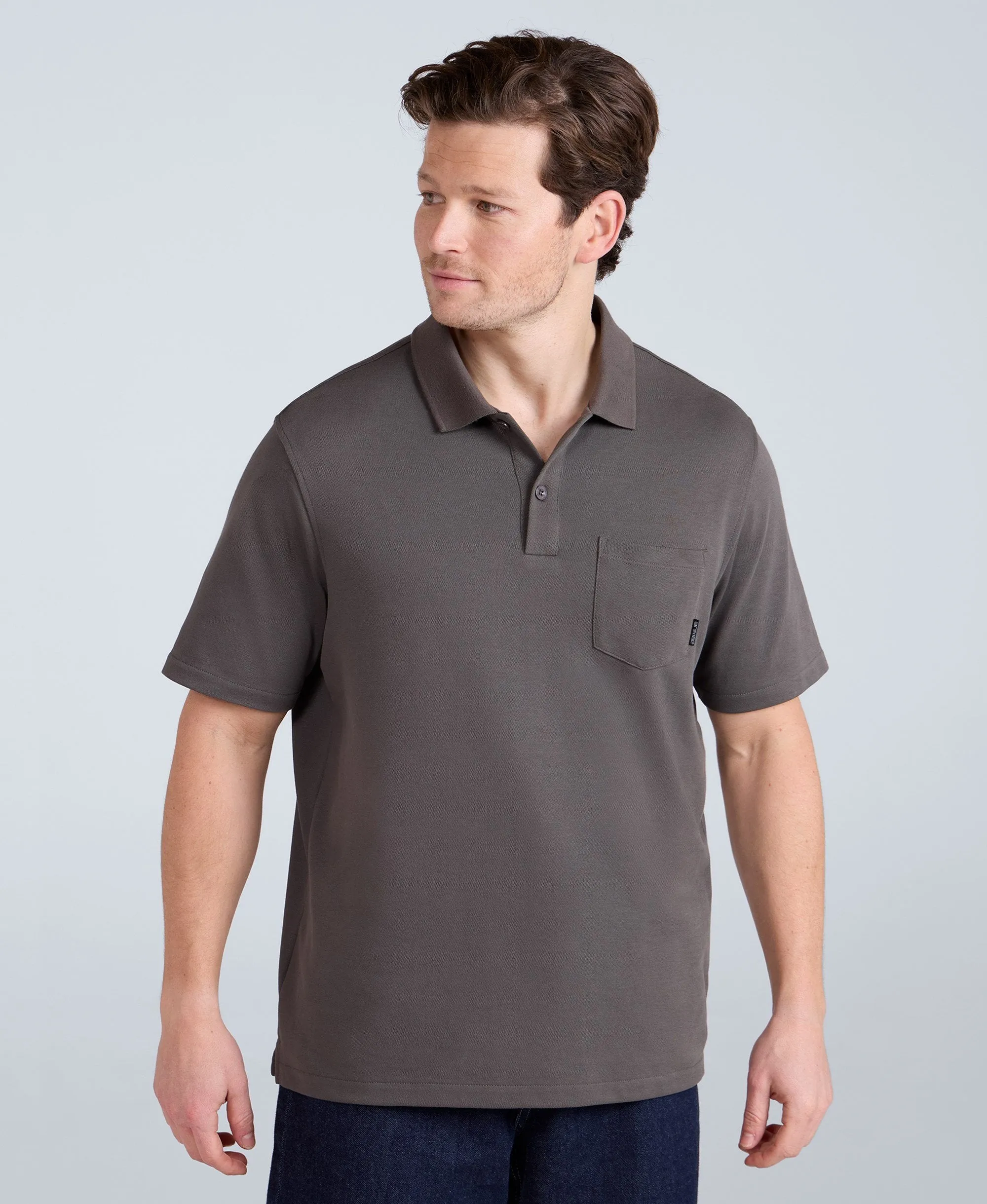 Icon Mens Pique Polo Shirt - Dark Khaki sold by Animal