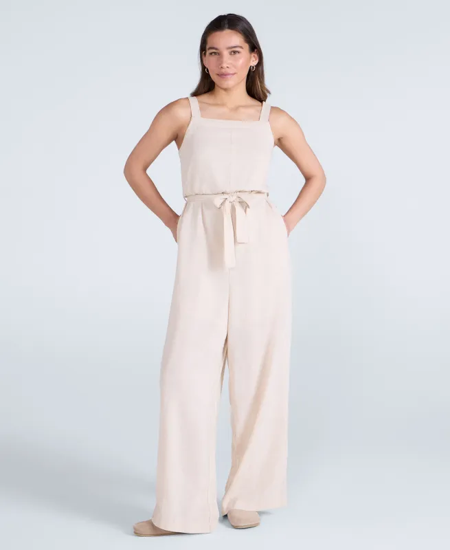 Becca Womens Linen Jumpsuit - Beige sold by Animal