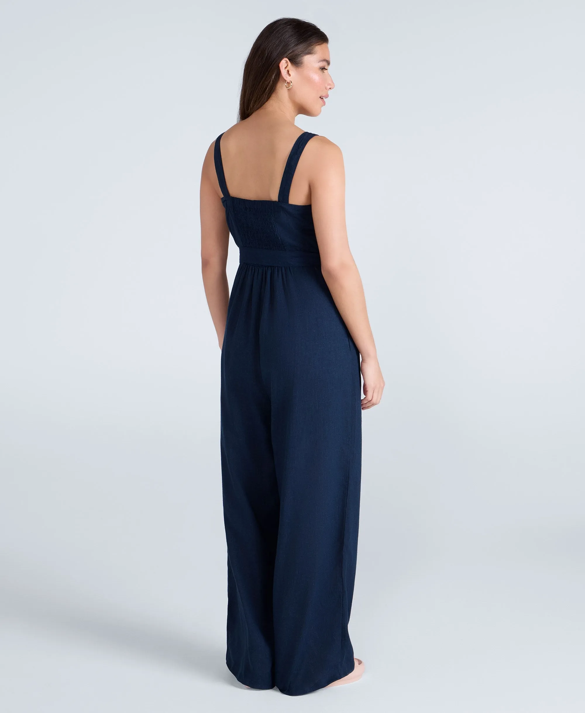 Becca Womens Linen Jumpsuit - Navy sold by Animal product image thumbnail 2