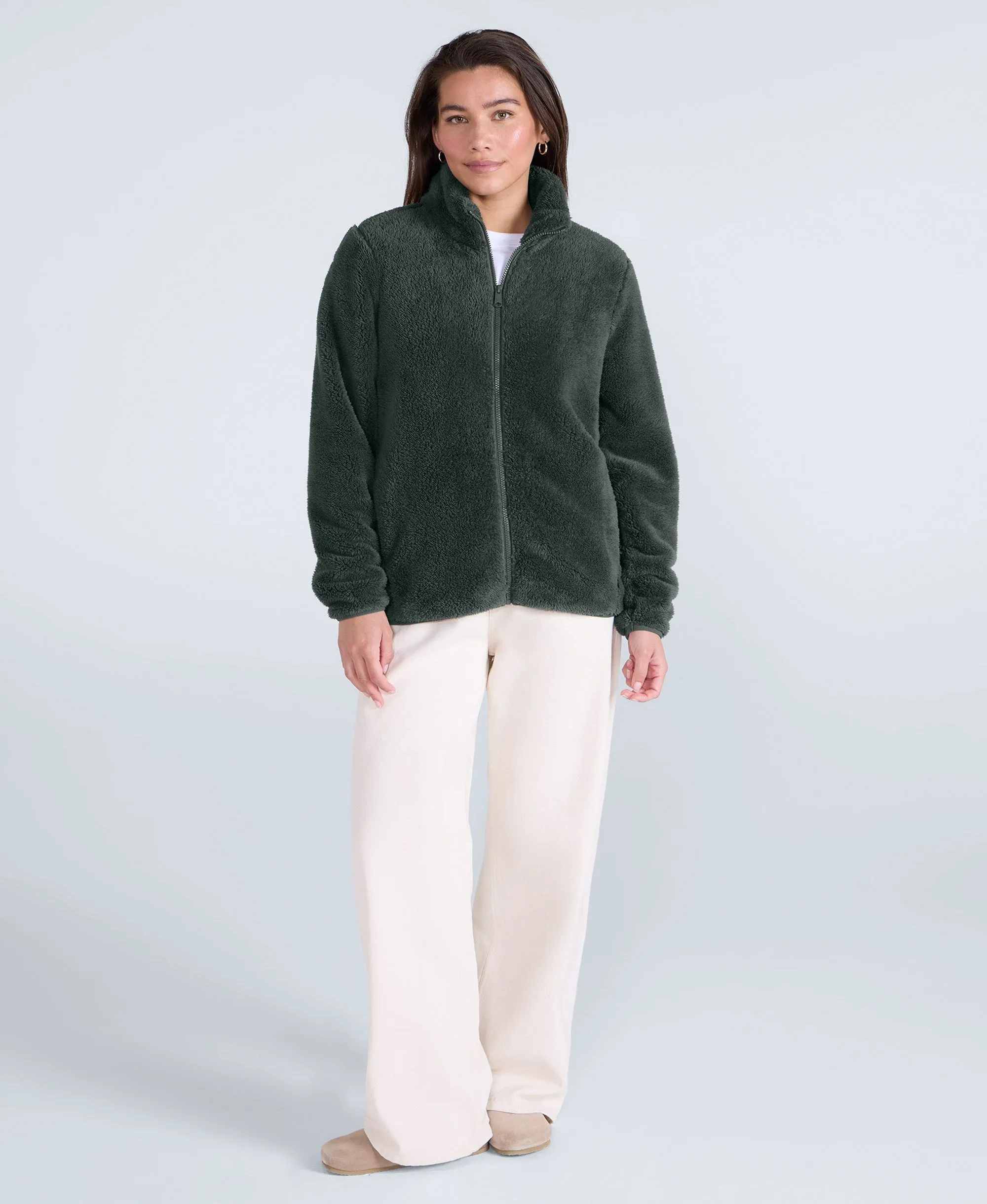 Teddy Womens Full Zip Fleece - Dark Green sold by Animal product image thumbnail 2