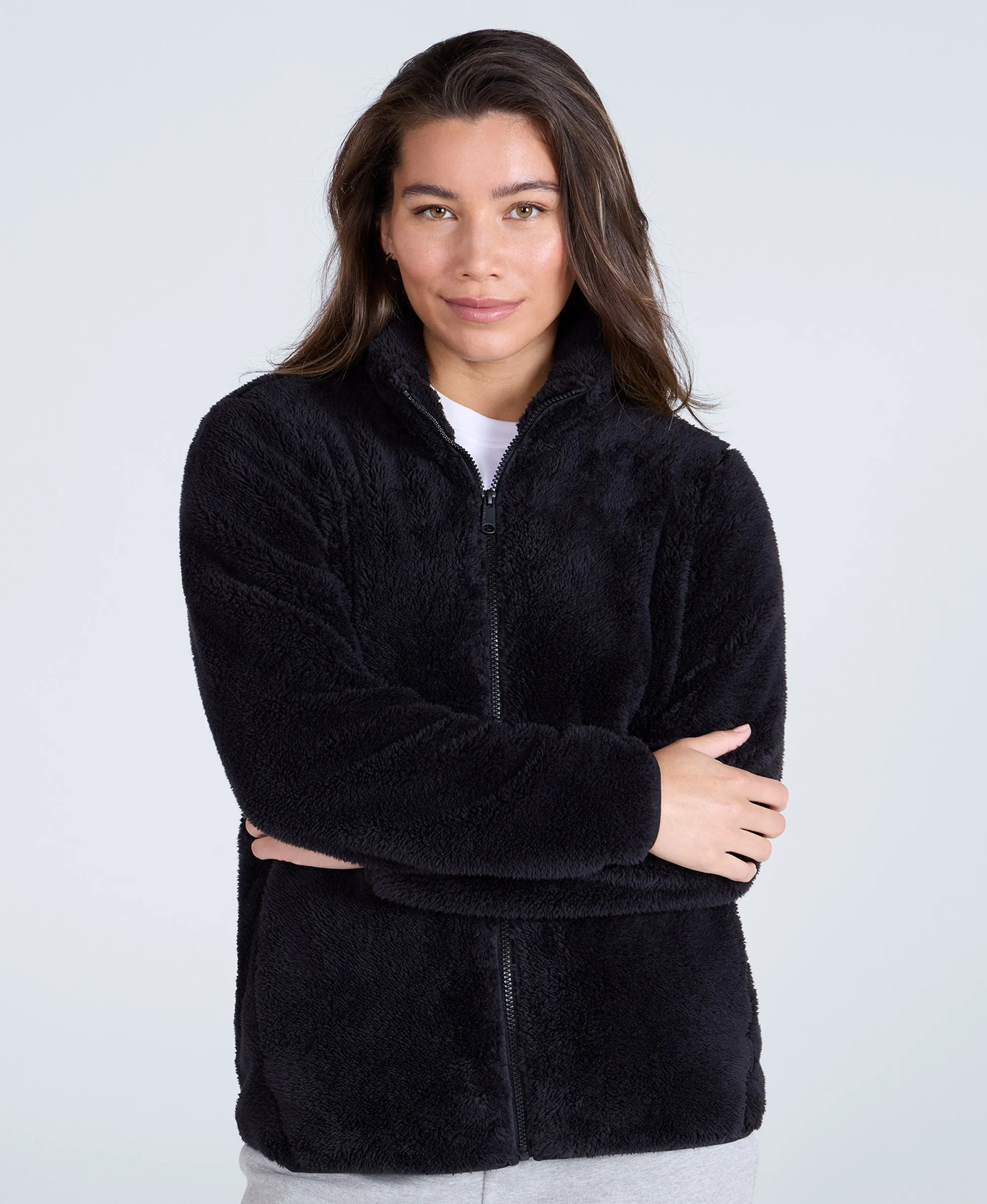 Teddy Womens Full Zip Fleece - Jet Black sold by Animal