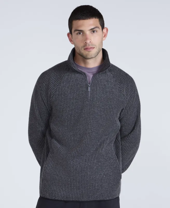 Mens Textured Half-Zip Fleece - Charcoal sold by Animal