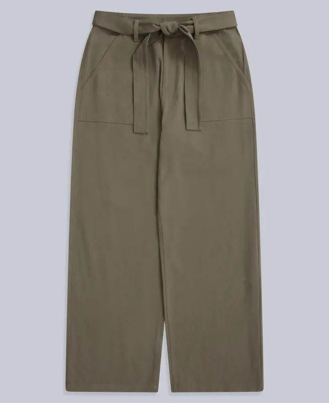 High Waisted Womens Straight Leg Trousers - Khaki sold by Animal