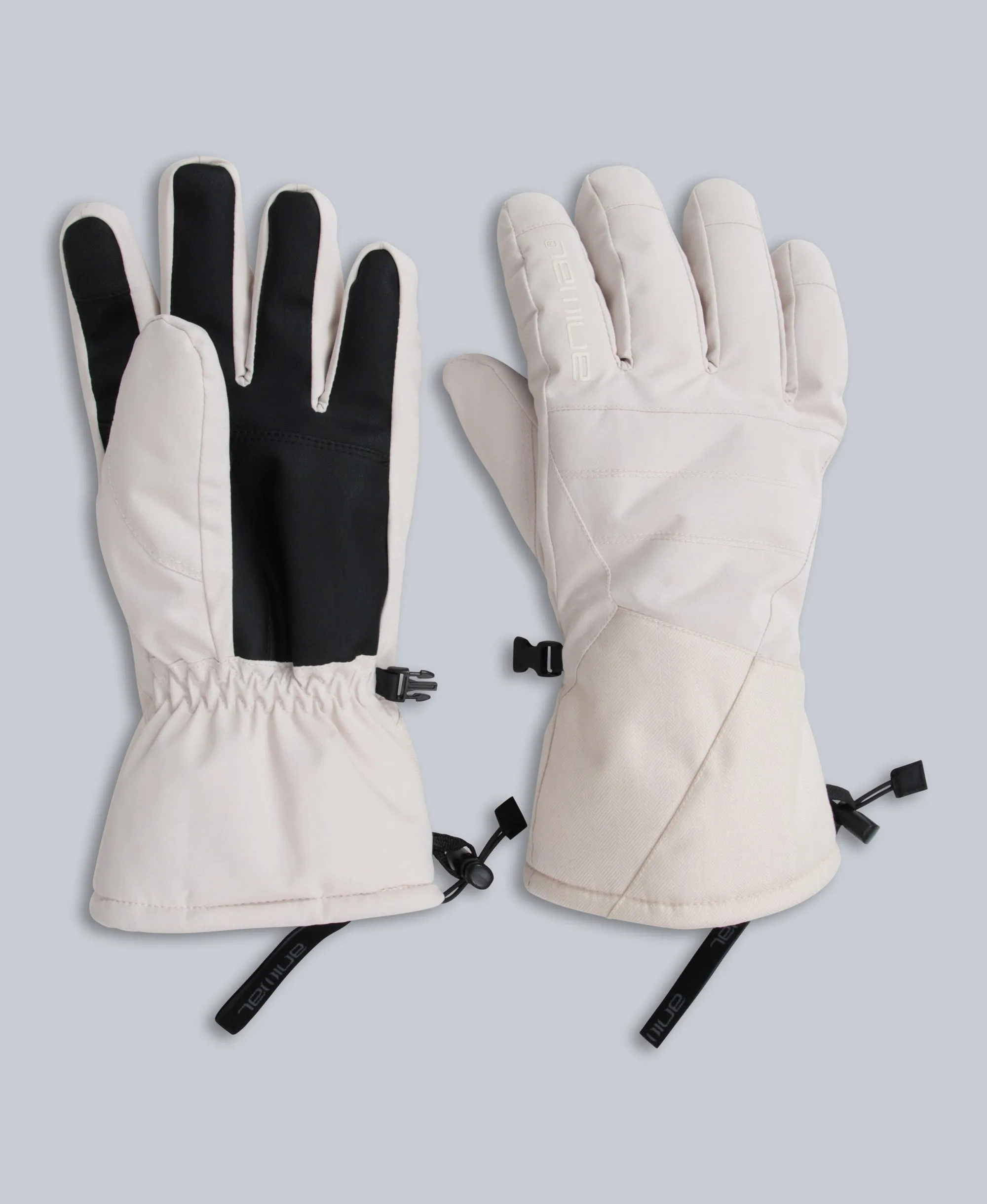 Glacier Mens Herringbone Ski Gloves - Off White sold by Animal
