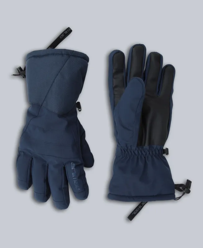Glacier Mens Herringbone Ski Gloves - Blue sold by Animal