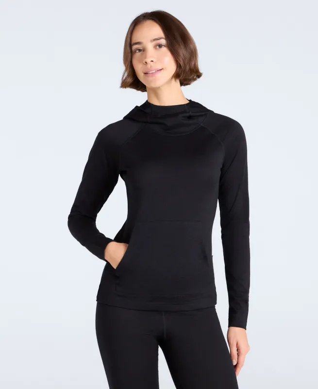 Womens Merino Hoodie - Black sold by Animal
