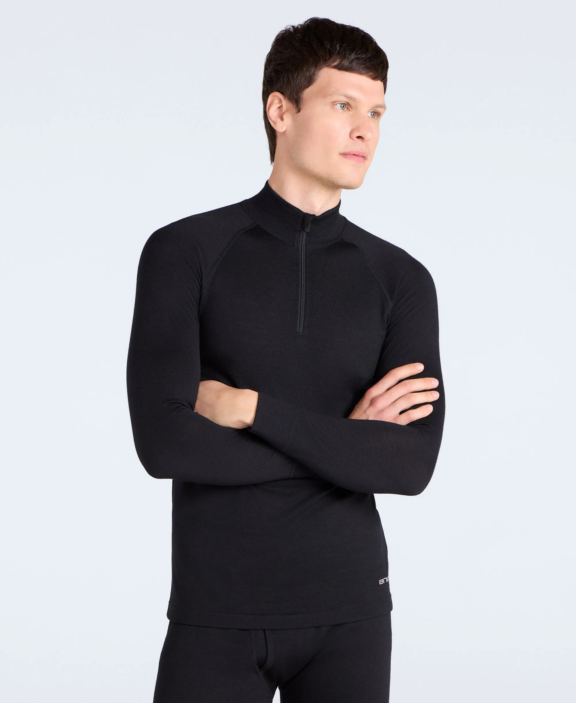 Merino Mens Half Zip - Black sold by Animal