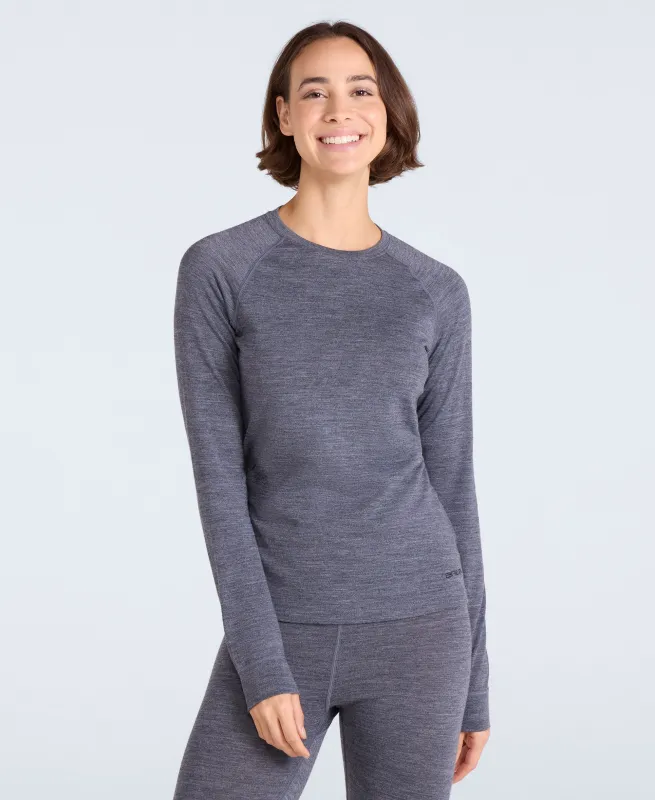 Womens Merino Long Sleeve Baselayer Top - Grey sold by Animal