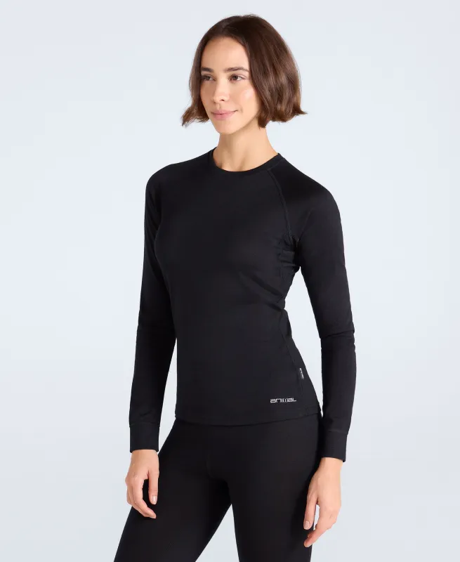 Womens Merino Long Sleeve Baselayer Top - Black sold by Animal