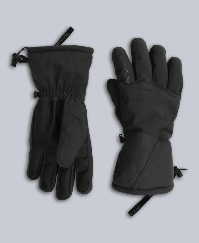 Glacier Mens Herringbone Ski Gloves - Black sold by Animal