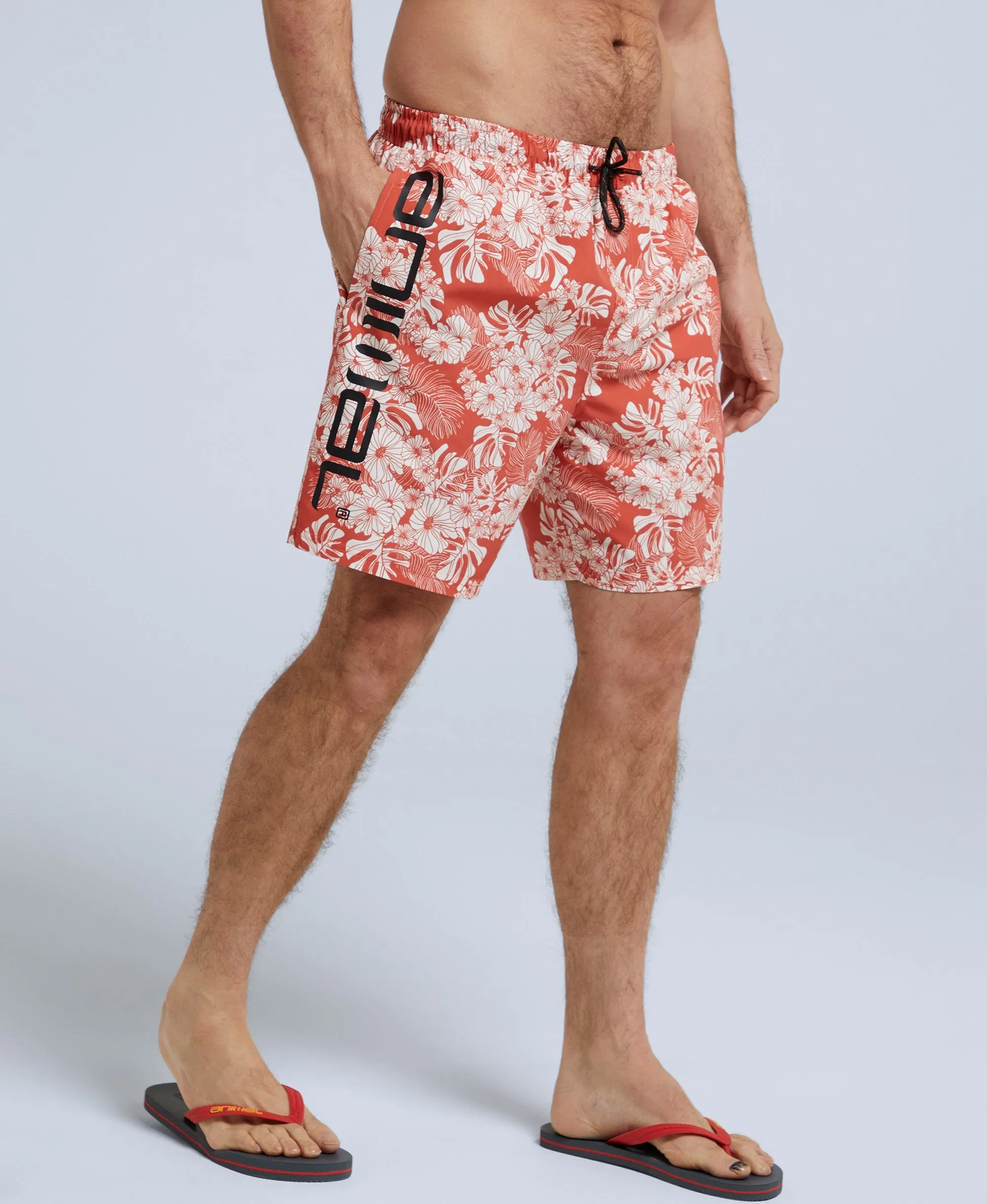 Deep Dive Mens Printed Boardshorts - Red sold by Animal
